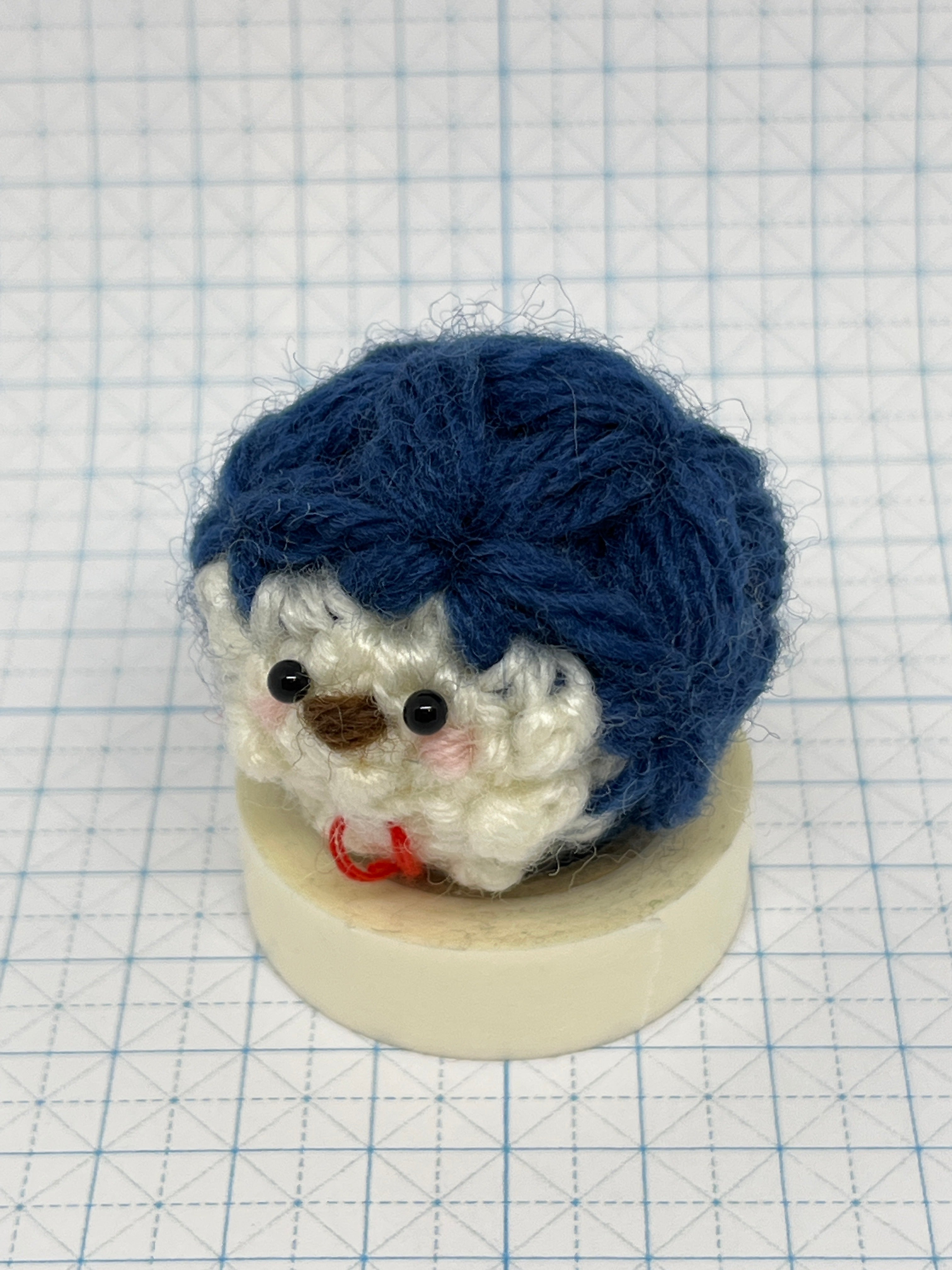 54-4 リフ編みハリネズミ青 – 日本あみぐるみ協会