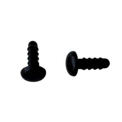 【目玉パーツ】さしこみタイプ　平円・黒